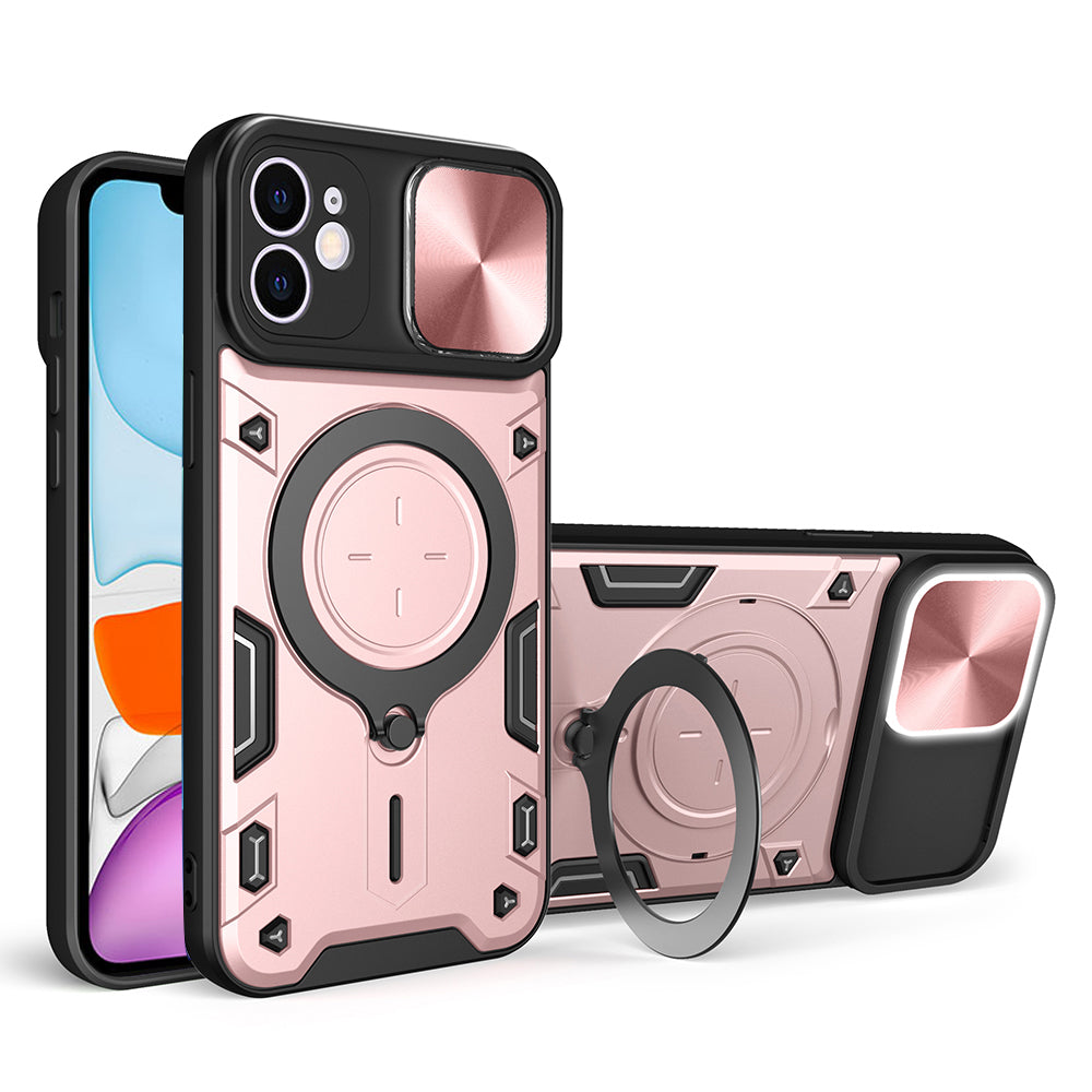 For iPhone 11 Slide Camera Lid Anti-drop Cover PC + TPU Phone Case with Rotatable Kickstand For iPhone 11 Slide Camera Lid Anti-drop Cover PC + TPU Phone Case with Rotatable Kickstand